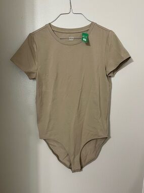 GAP | Beige Short Sleeve Bodysuit Top